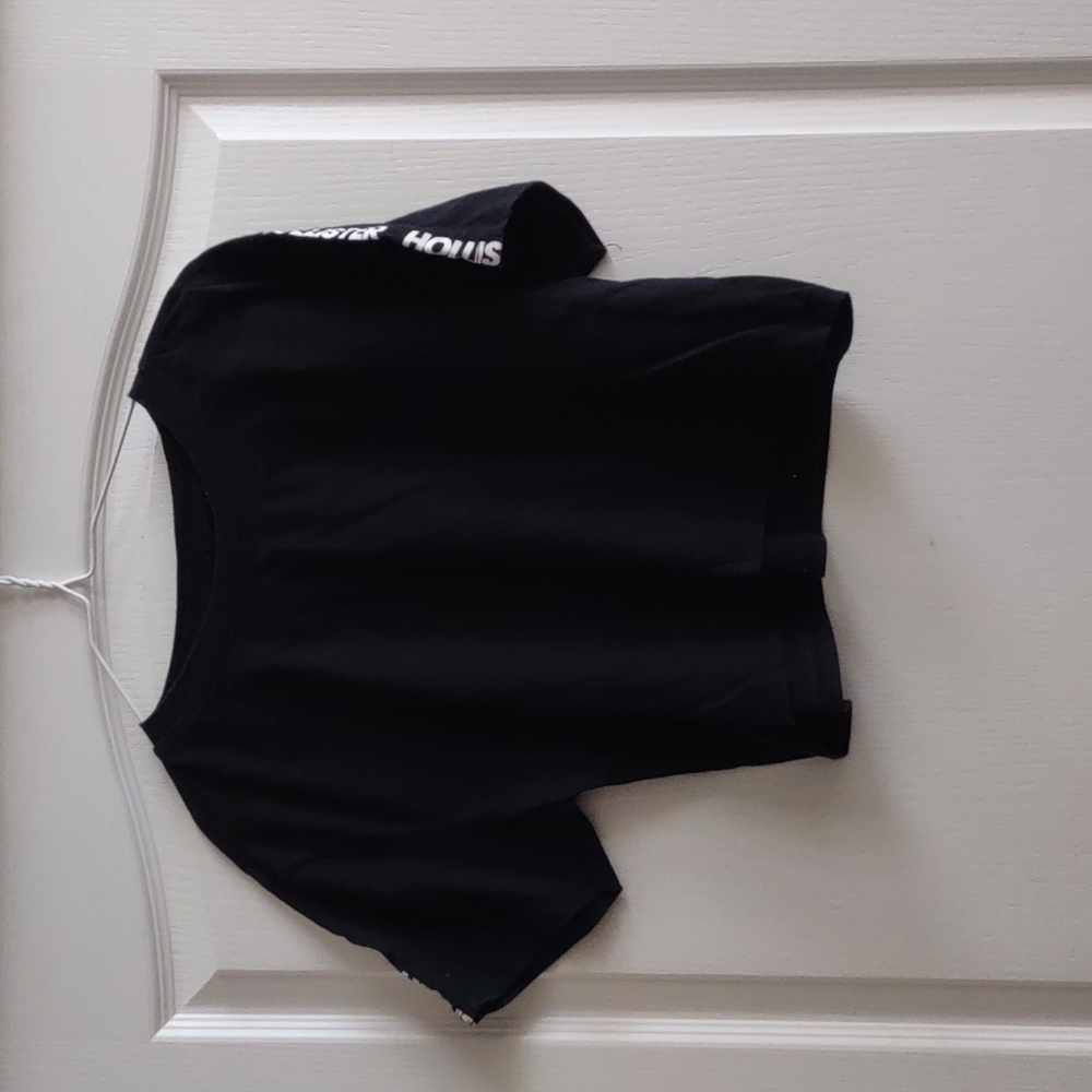 Hollister Boyfriend Tee, Cropped, Cotton T-shirt, Black M